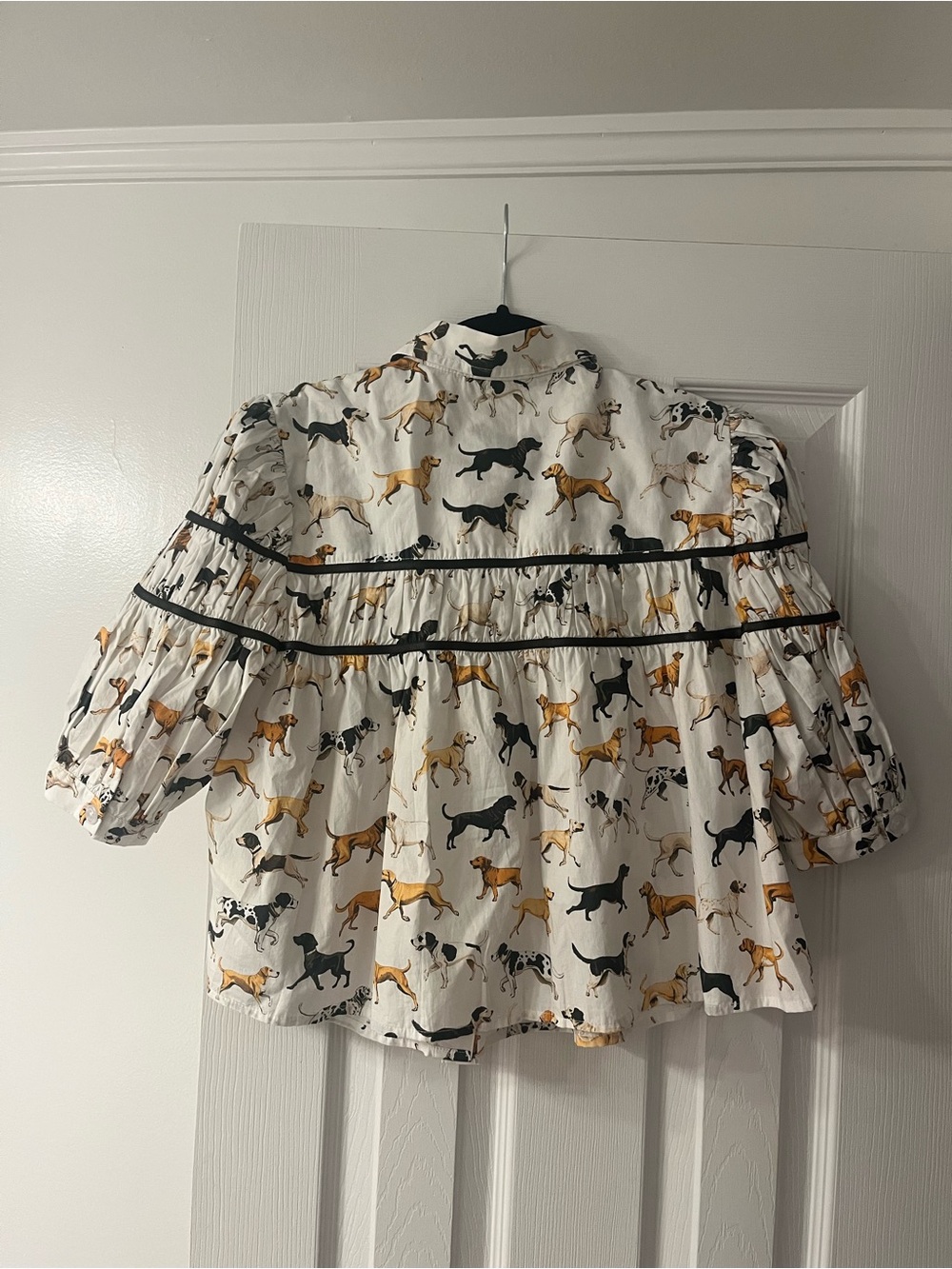 Maeve Horse Print Button-Up Top - Picture 3 of 3